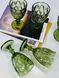 Набор из 6 стеклянных бокалов на ножке с кувшином Смарагд зеленый