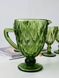 Набір з 6 Скляних Келихів на Ніжці з Кувшином Смарагд зелений