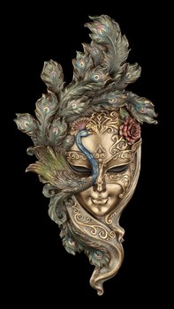 Коллекционная настенная Венецианская маска Veronese Павлин WU74139V4, Под заказ 10 рабочих дней