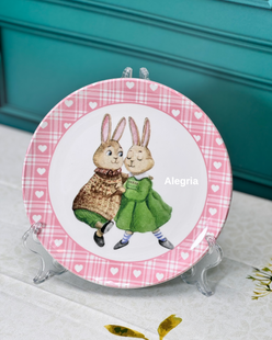 Тарілка Кролики 21 см Alba ceramics