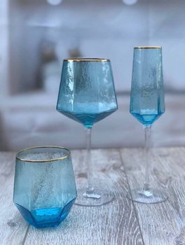 Набор бокалов для шампанского Сamomille голубые 180 мл 4 шт