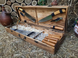 Шампура подарочные и набор аксессуаров в деревянной коробке k-001