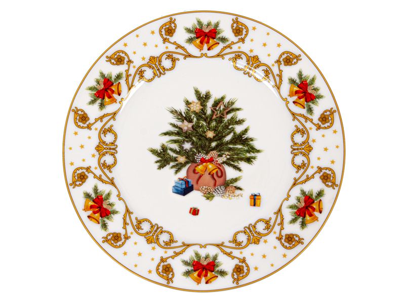 Набор новогодних тарелок Рождественский 2 шт 19 см