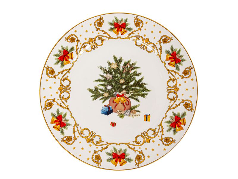 Набор новогодних тарелок Рождественский 2 шт 27 см