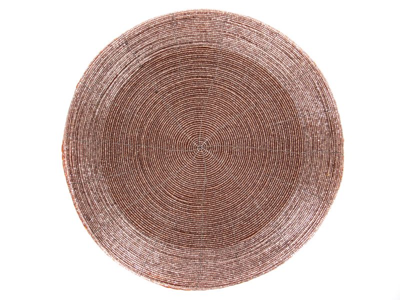 Плейсмат, салфетка на стол круглая из бисера 36 см 877-024