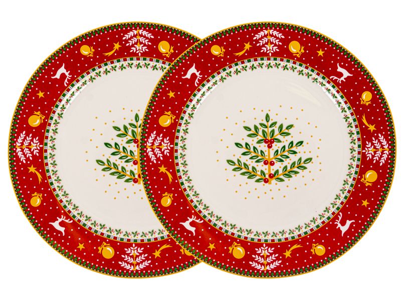 Набор новогодних тарелок Елочка 6 шт 19 см 924-820-3