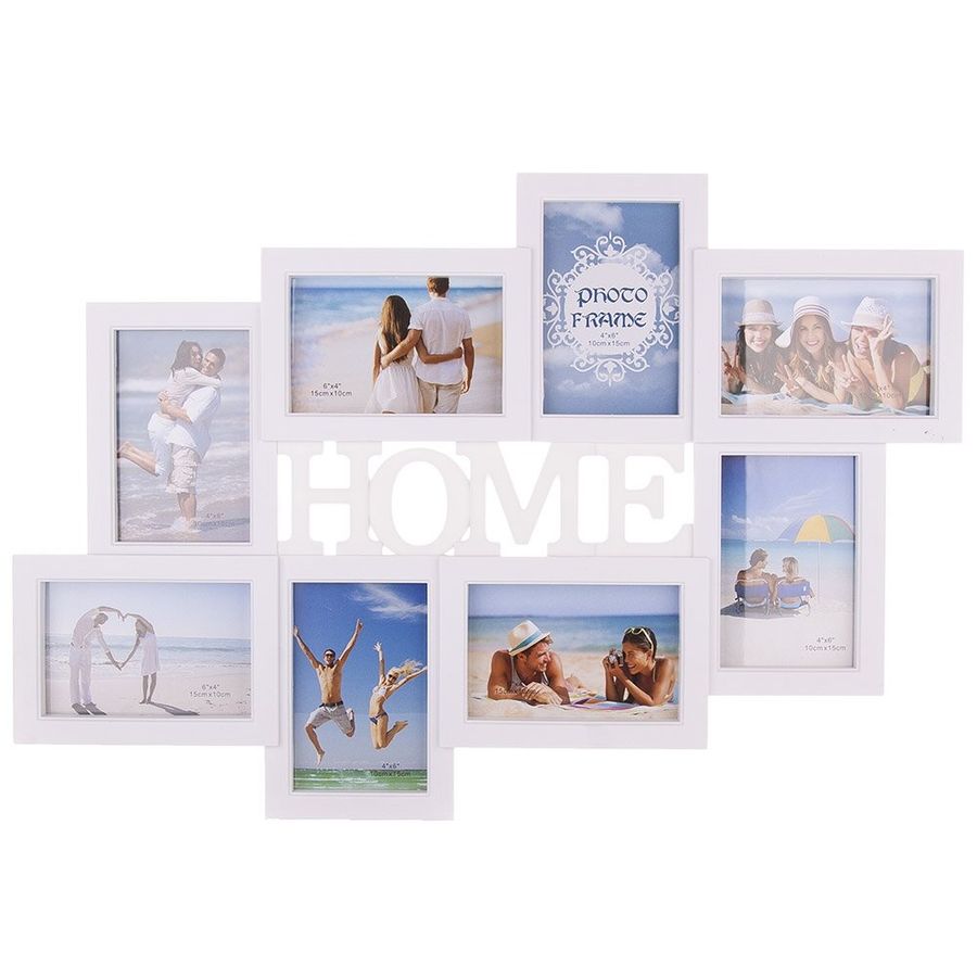 Фотоколлаж настенный белый Home 63 х 43 см