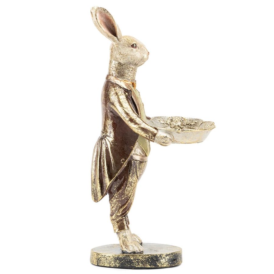 Статуэтка декоративная Кролик с подносом 2014-015
