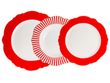 Набір з 6 Порцелянових Тарілок на 2 Персони Red Shine, Червоно-Білі