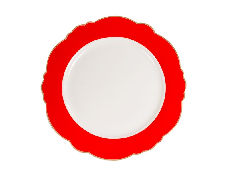 Набор из 6 фарфоровых тарелок на 2 персоны Red Shine, красно-белые