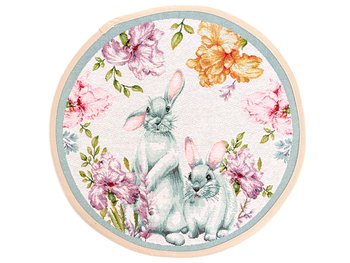 Салфетка гобеленовая на стол Кролики 36 см, 1 шт 711-138
