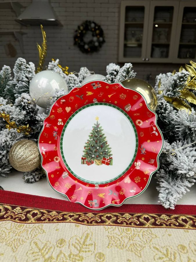 Тарілки Новорічні 12 Шт Набір 6 Шт 28 См + 6 Шт 21 См 985-117-119