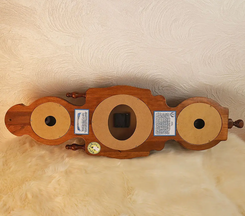Настенные часы деревянные Дипломат с барометром, термометром и гигрометром