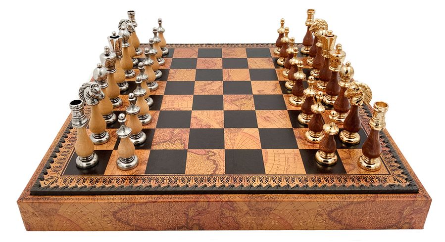 Подарочный набор Italfama "Arabescato" (шахматы, шашки, Нарды) 48 х 48 см