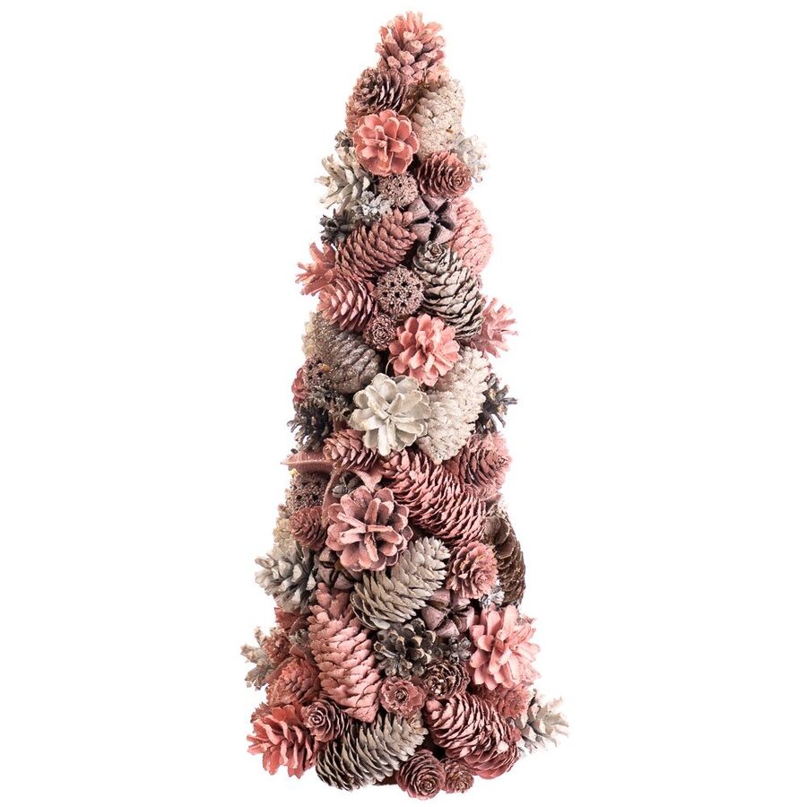 Елка новогодняя декоративная Из розовых шишек 15х41 см