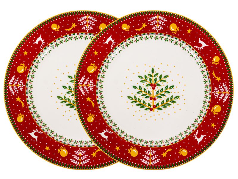 Набор новогодних тарелок Елочка 6 шт 26 см 924-822-3