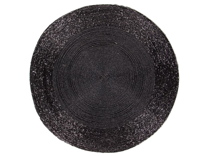 Плейсмат, салфетка на стол круглая из бисера 36 см 877-030