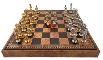 Подарочный набор Italfama "Arabescato" шахматы, шашки, Нарды 48 х 48 см