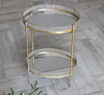 Кофейный столик из металла с зеркальной столешницей 81056