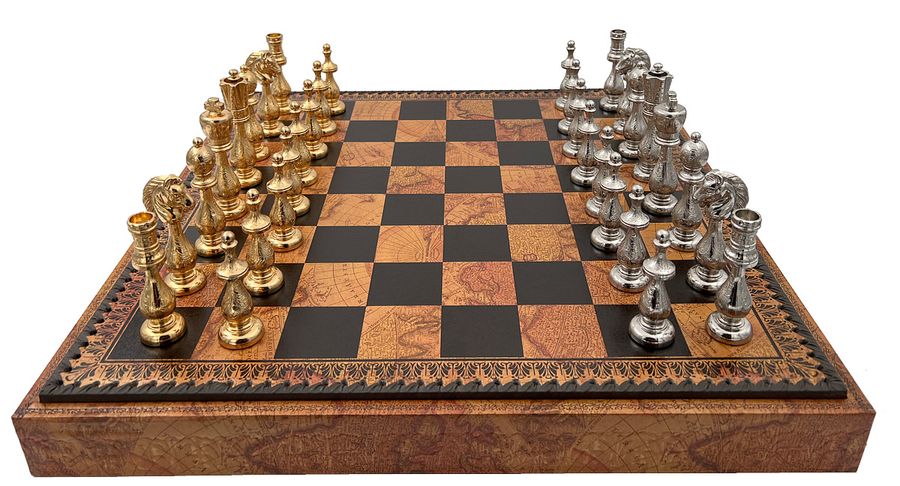 Подарочный набор Italfama "Arabescato" шахматы, шашки, Нарды 48 х 48 см