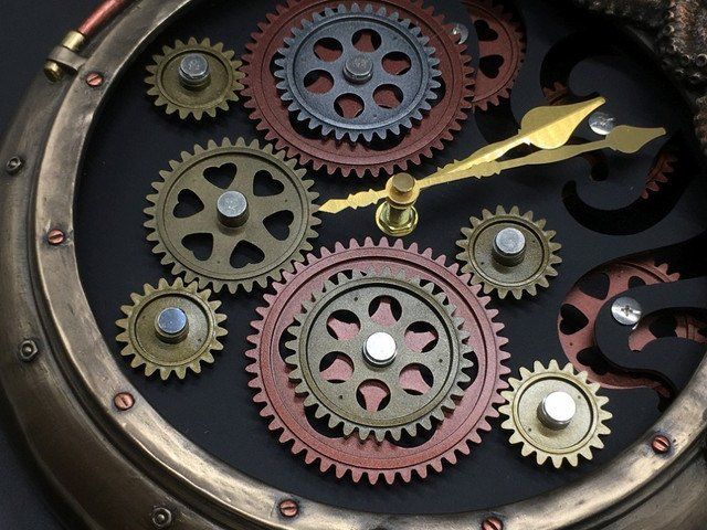 Коллекционные настенные часы Veronese Осьминог Стимпанк 77220A4
