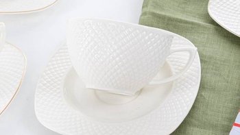 Чайный набор белый фарфоровый, подарочный Вафелька 200 мл на 6 персон 949-008