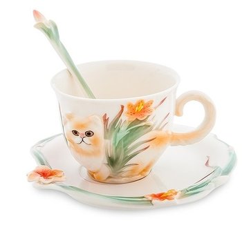 Чашка с блюдцем Персидский кот Pavone 150 мл FM-69/ 3