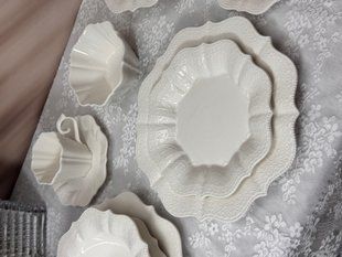 Набір білих ажурних тарілок Fleur Blanche на 6 персон 12 шт