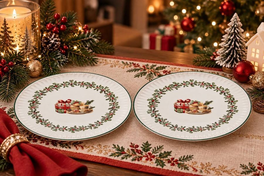 Набір новорічних тарілок "SANTA'S GIFT" 21 см 2 шт