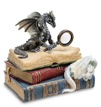 Коллекционная статуэтка, шкатулка Veronese Дракон на книгах WU77103AA, Под заказ 10 рабочих дней