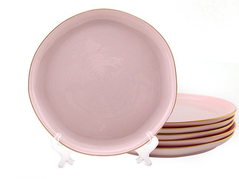 Набор из 6 тарелок Розовая пудра 20 см