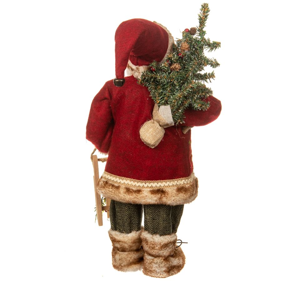 Новогодняя фигура "Санта с санками", 46 см. (6011-008)