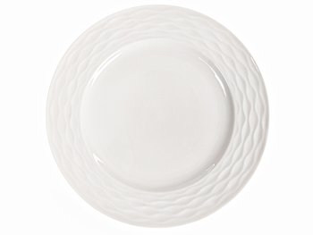 Набор белых фарфоровых тарелок Волны 6 шт 26 см