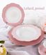 Набор из 6 фарфоровых тарелок на 2 персоны Pink Powder, розово-белые.