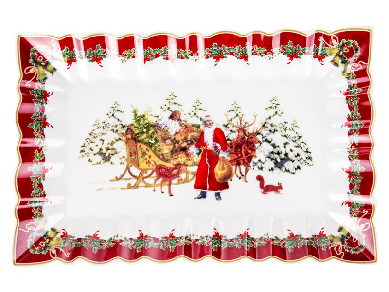 Блюдо фарфоровое Рождественская сказка 35х23 см 986-133