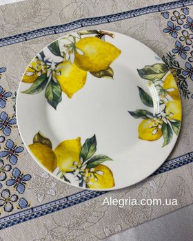 Тарелка фарфоровая Лимоны 21 см, набор 6 шт 858-0071