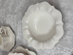 Тарілки білі супові 6 шт Fleur Blanche у вінтажному стилі