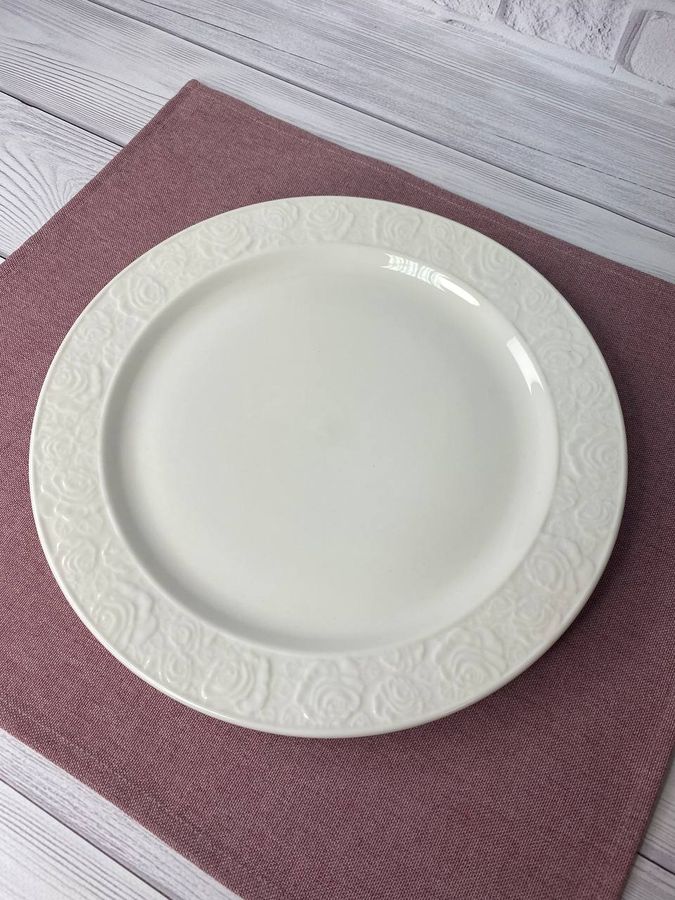 Набор из 12 тарелок Белая роза (6 шт 27 см + 6 шт 20 см)