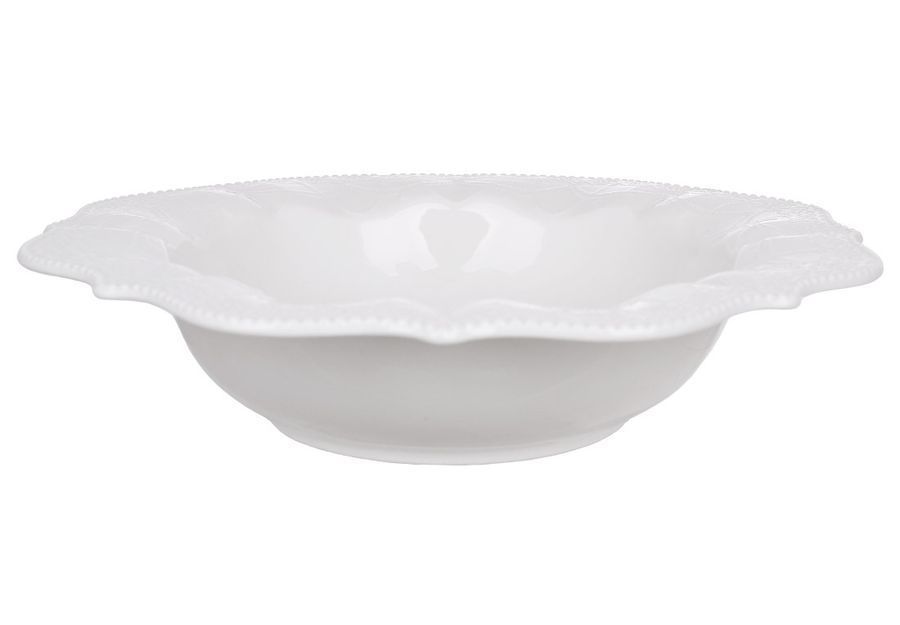 Тарелки белые суповые 6 шт Fleur Blanche в винтажном стиле
