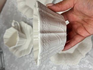 Піали білі фарфорові 400 мл 4 шт Fleur Blanche у вінтажному стилі