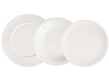 Набор белых фарфоровых тарелок Изысканность, 18 пр-во