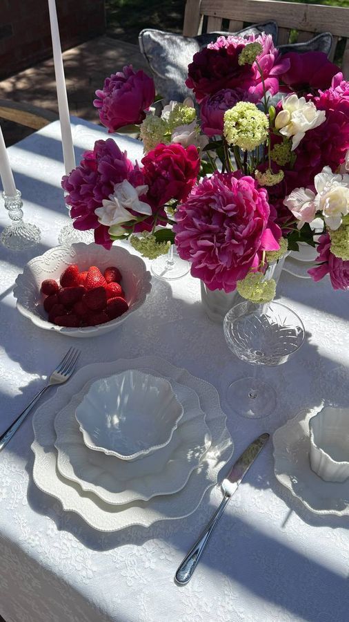 Піали білі фарфорові 400 мл 4 шт Fleur Blanche у вінтажному стилі