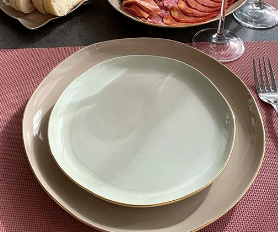 Набор из 6 фарфоровых тарелок Мята 20 см