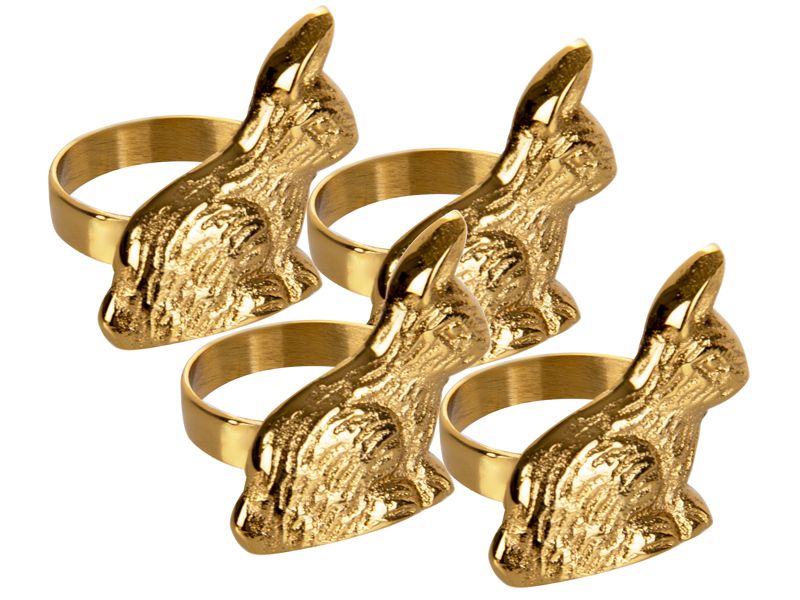 Кільця для Серветок Новорічні Металеві Кролики, Набір 4 Шт 877-033