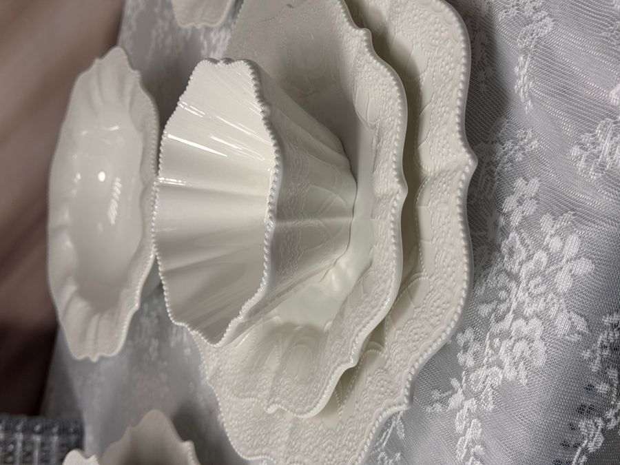 Піали білі фарфорові 400 мл 4 шт Fleur Blanche у вінтажному стилі