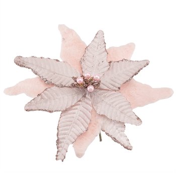 Цветок новогодний Пуансеттия 32 х 44 см, цвет - розовый