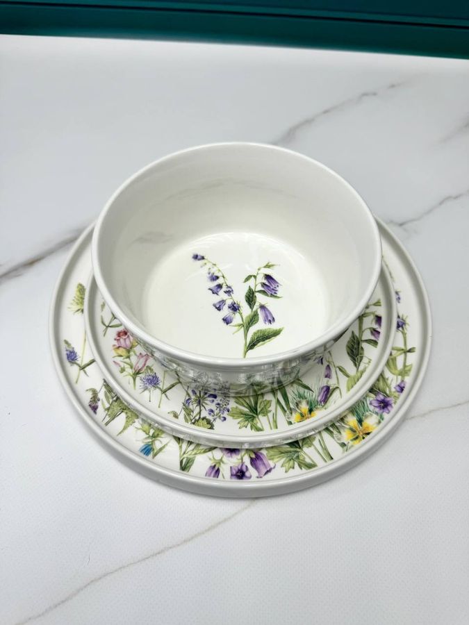 Набор посуды Floral на 2 персоны, 7 предметов (тарелки с бортиком)