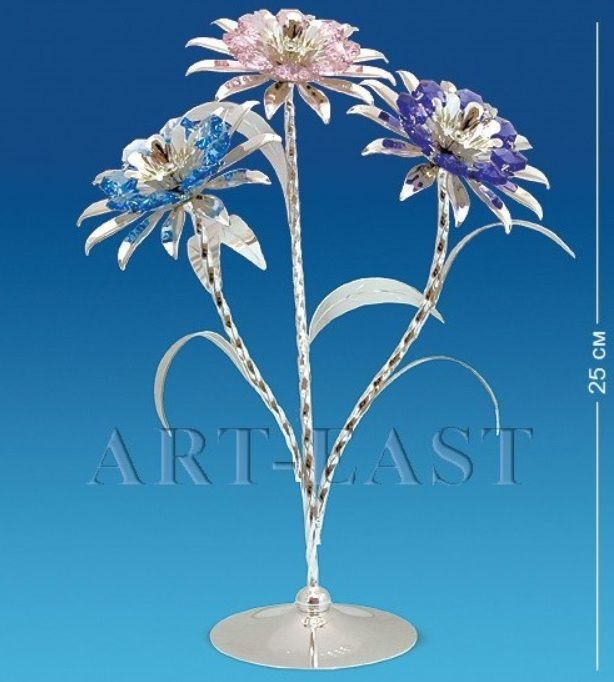 Фигурка Сваровски Букет цветов с покрытием серебром AR-1180/ 1