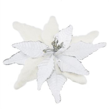 Цветок новогодний Пуансеттия 32 х 44 см, цвет - белый