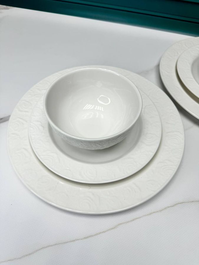 Набор посуды на 2 персоны Белая Роза, 6 предметов